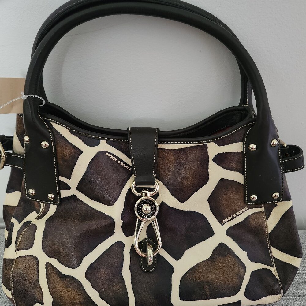 Dooney & Bourke Giraffe Lock Logo Leather Hobo Shoulder Bag